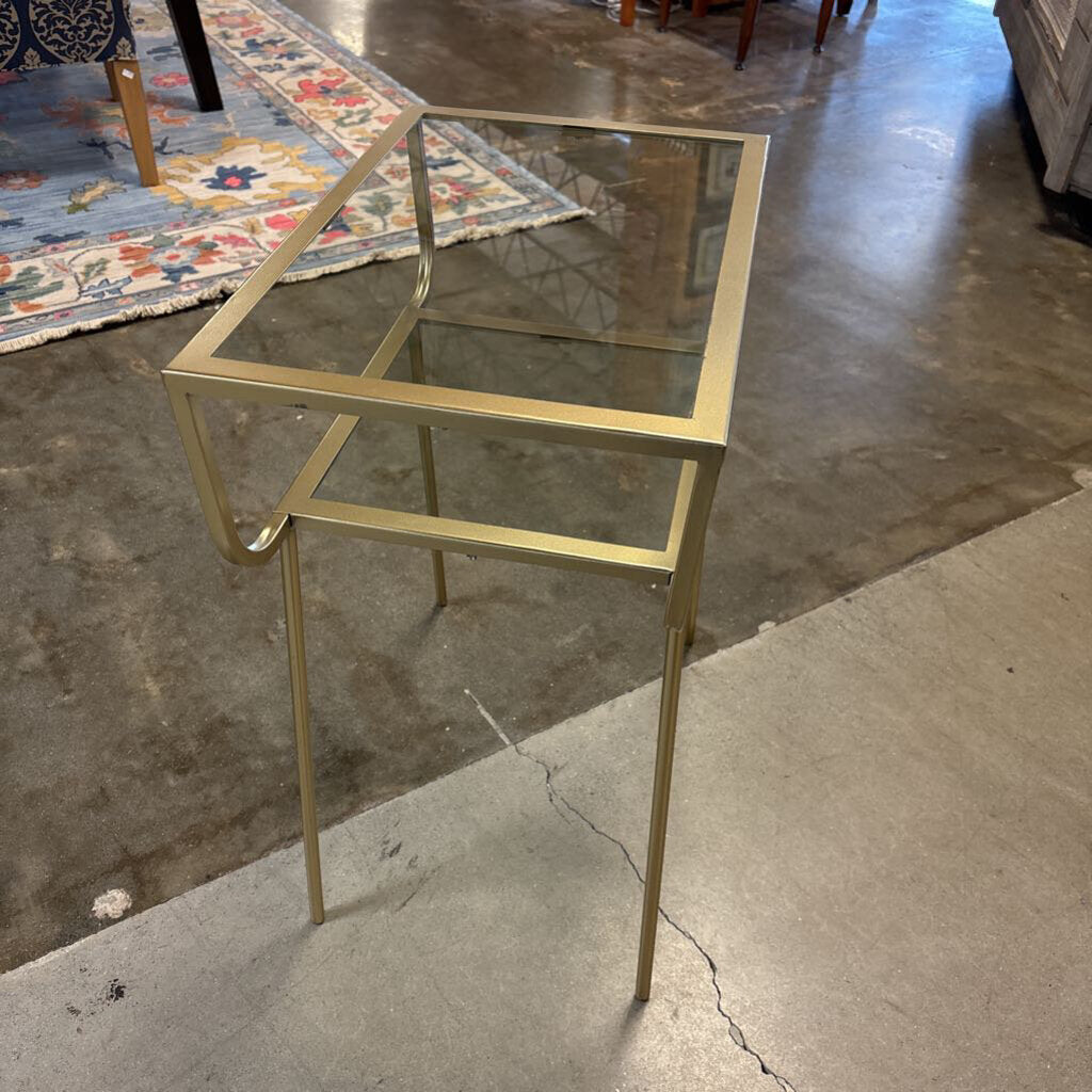 Curved Glass Top Terrace Nightstand 19.5 X 13.25 X 24.25