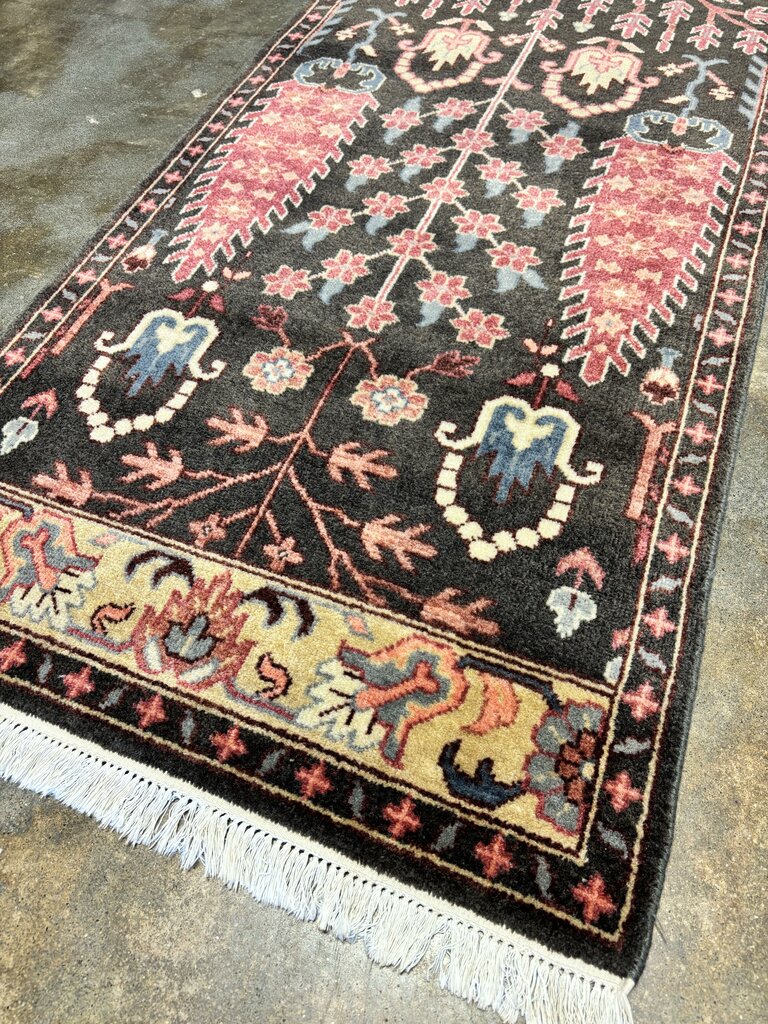 "Tree of Life" Motif Hand Knotted Runner 30.5 X 108