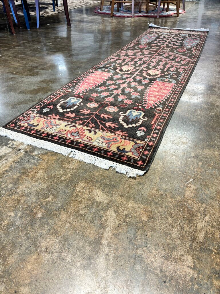 "Tree of Life" Motif Hand Knotted Runner 30.5 X 108