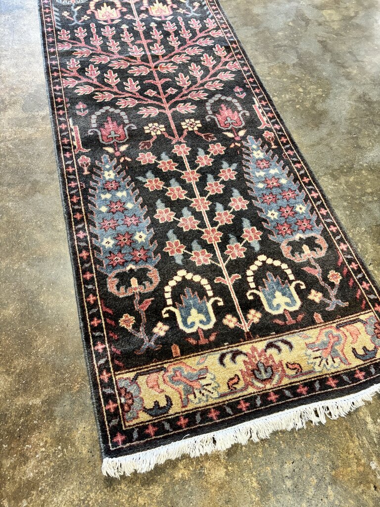 "Tree of Life" Motif Hand Knotted Runner 30.5 X 108