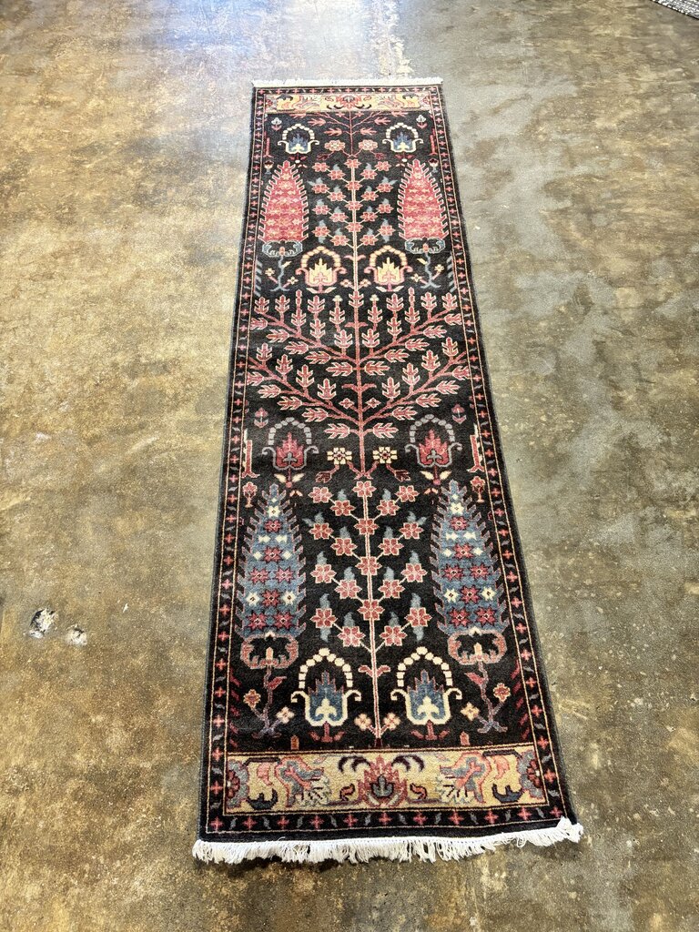 "Tree of Life" Motif Hand Knotted Runner 30.5 X 108