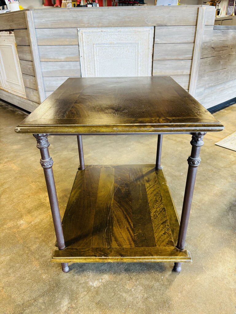 Wood/Metal Toulouse Side Table 27 X 20 X 24