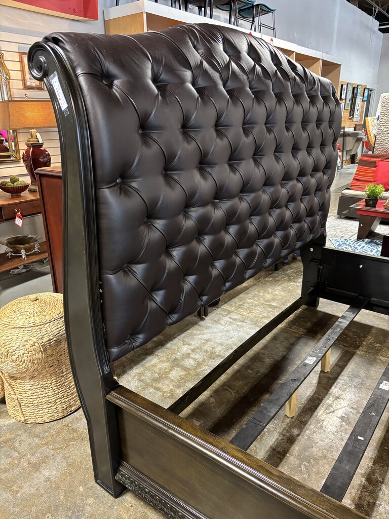 King Faux Leather Bed
