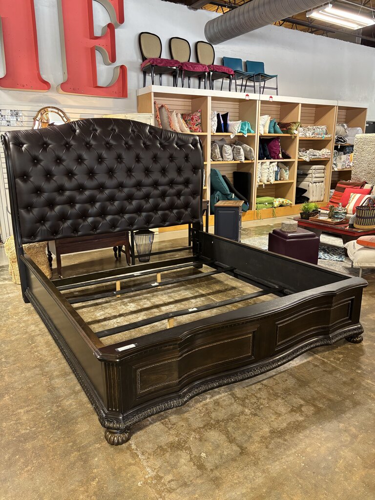 King Faux Leather Bed