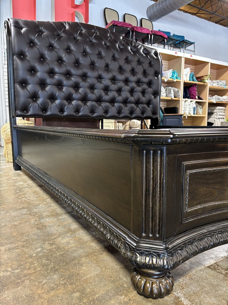 King Faux Leather Bed