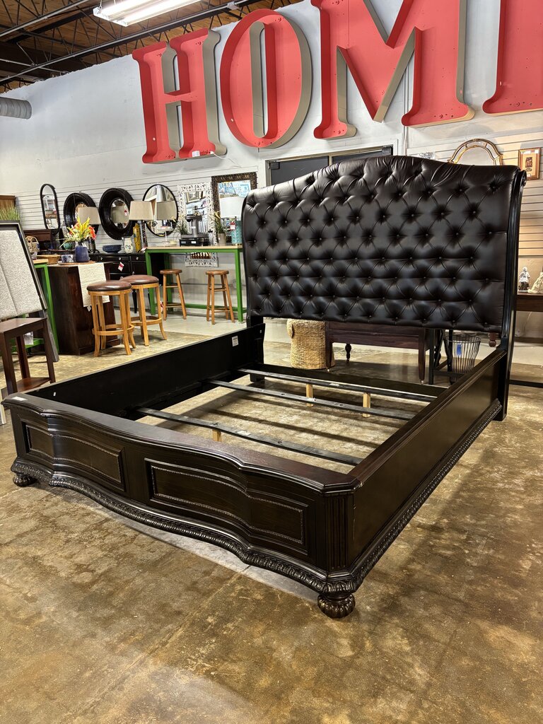 King Faux Leather Bed
