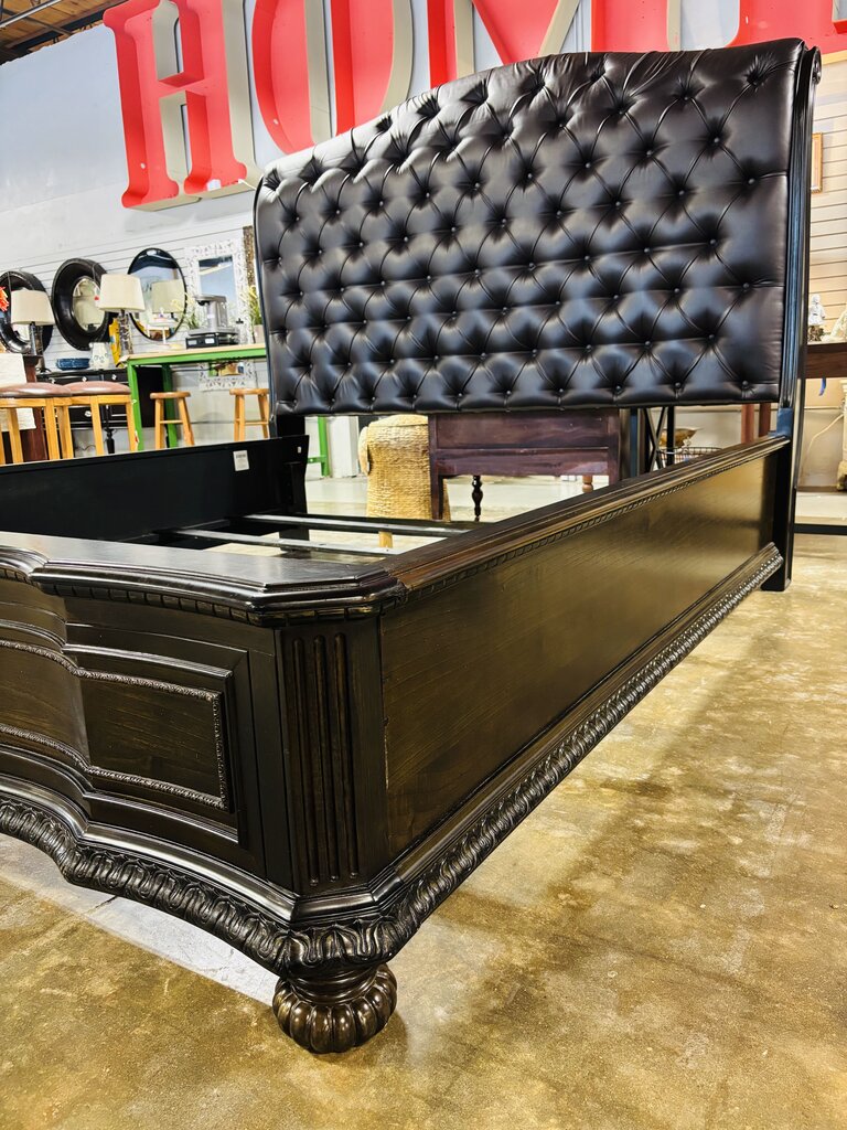 King Faux Leather Bed