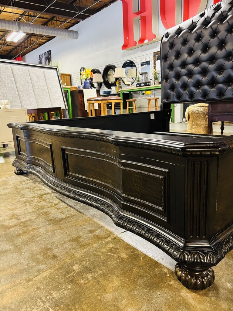 King Faux Leather Bed