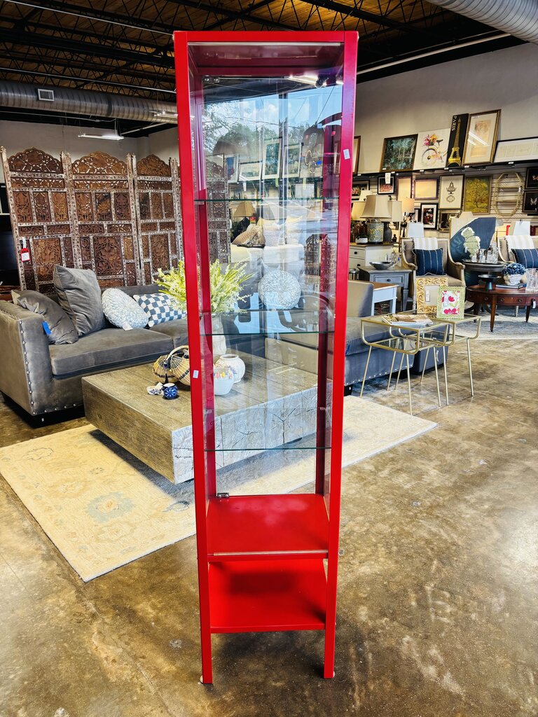 Glass/Metal Biby Cabinet w/Key 15.5 X 13 X 69