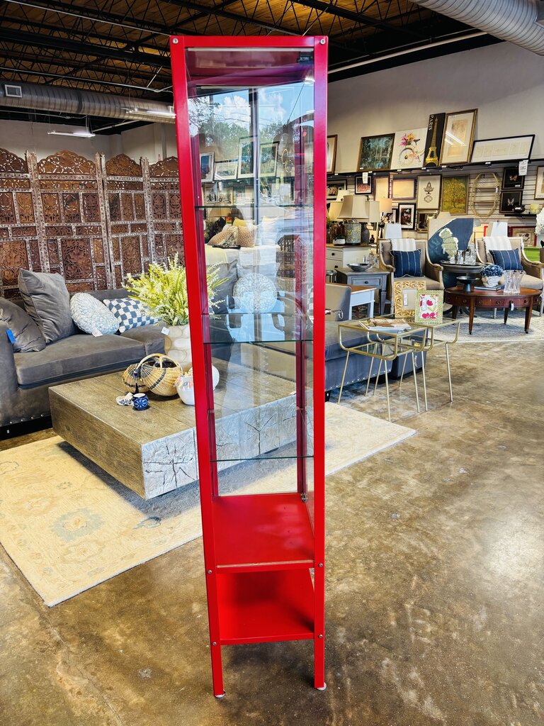 Glass/Metal Biby Cabinet w/Key 15.5 X 13 X 69