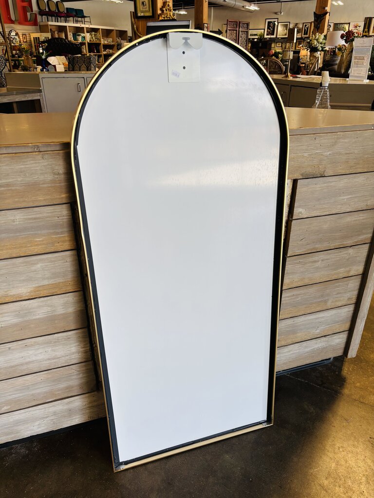 Rounded Gold Frame Wall Mirror
