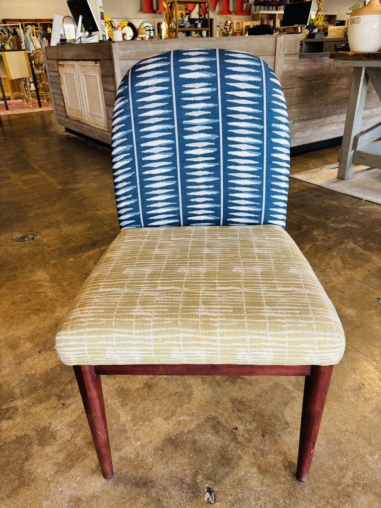 Navy & Green Upholstered Chair