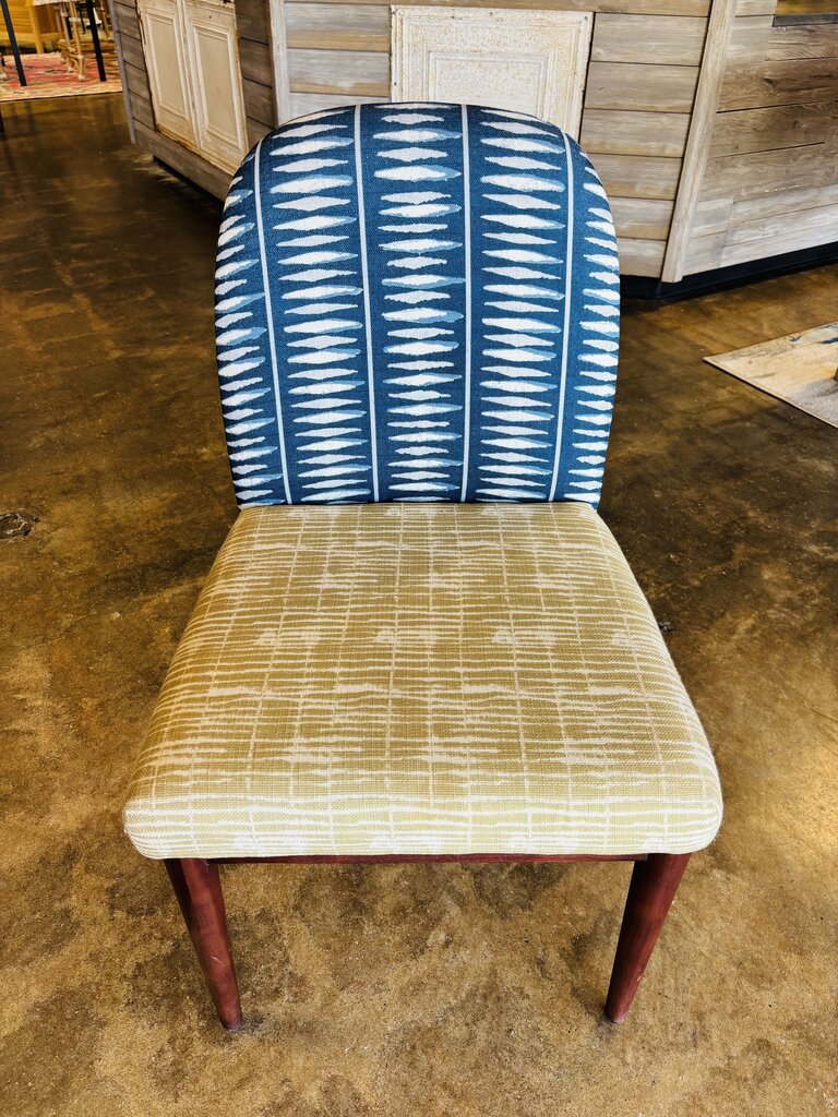 Navy & Green Upholstered Chair