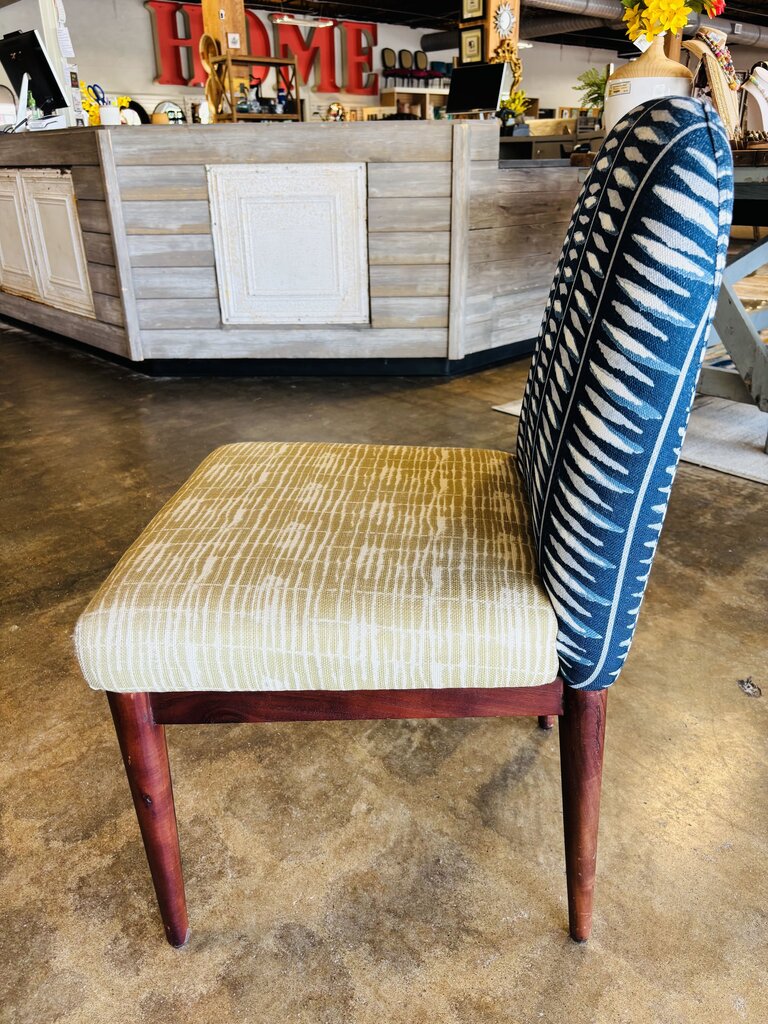 Navy & Green Upholstered Chair