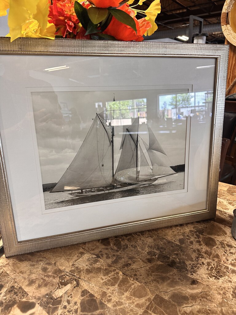 Framed Silver B&W Regatta IX