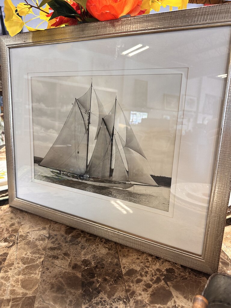 Framed Silver B&W Regatta IX