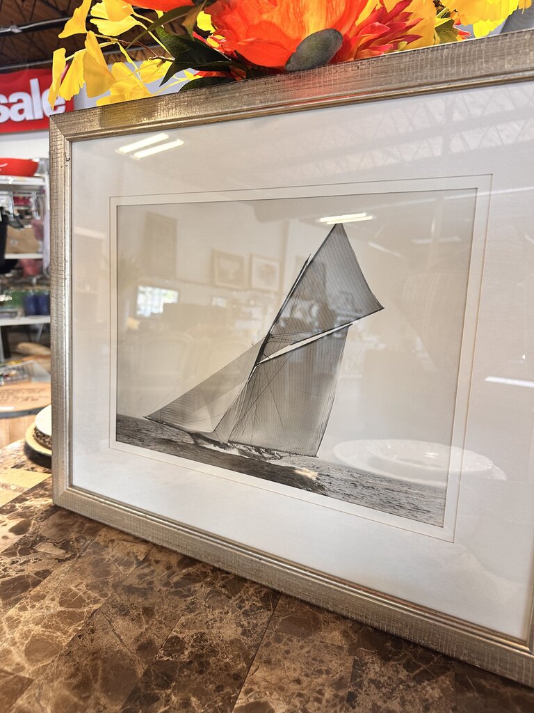 Framed Silver B&W Regatta II