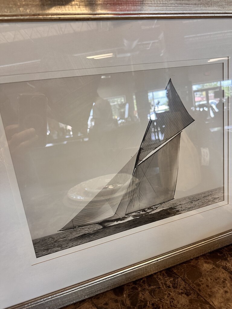 Framed Silver B&W Regatta II