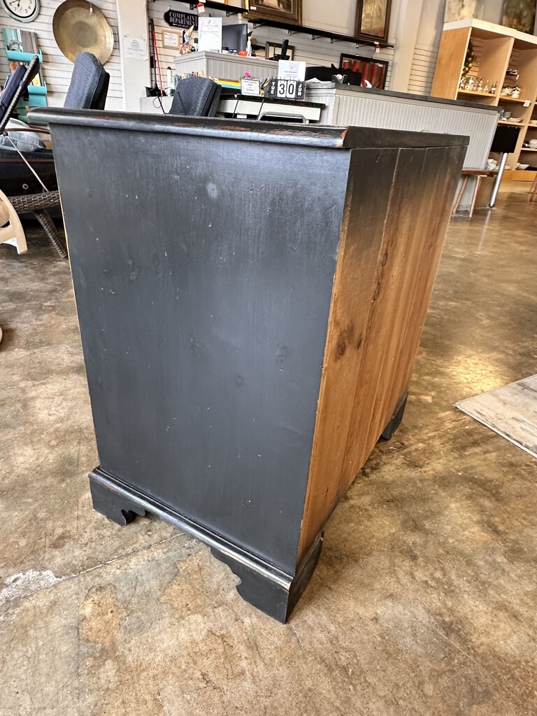 Distressed Black Nightstand