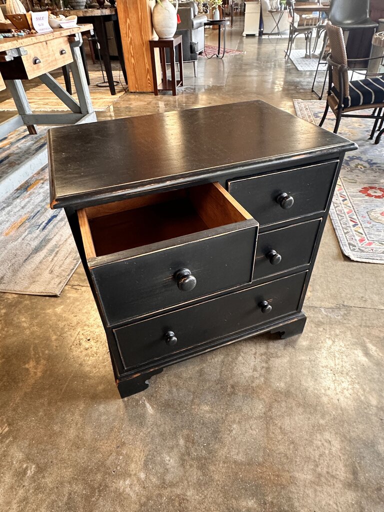 Distressed Black Nightstand