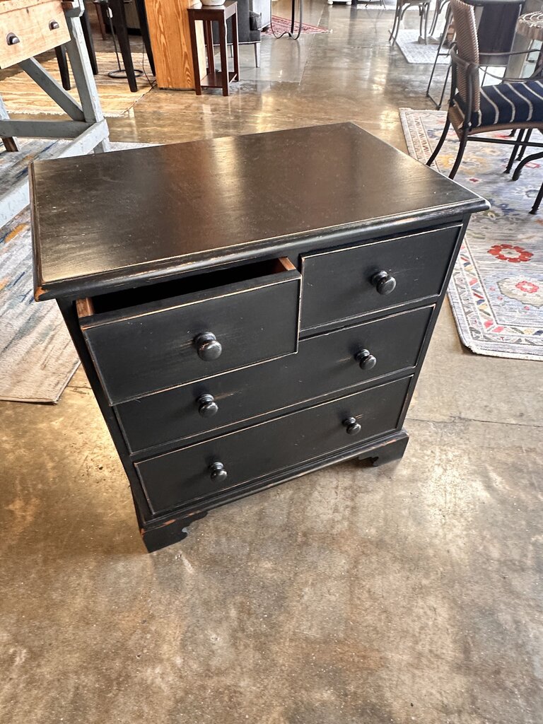 Distressed Black Nightstand