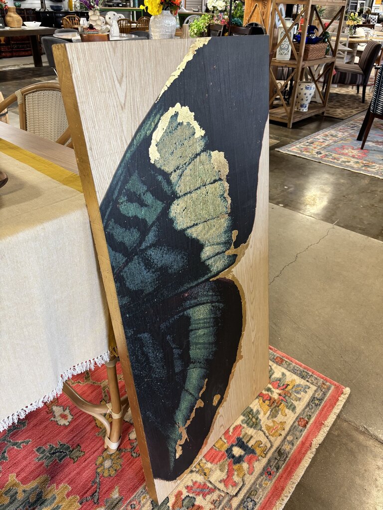 Butterfly Wing on Wood 24 X 48 X 2