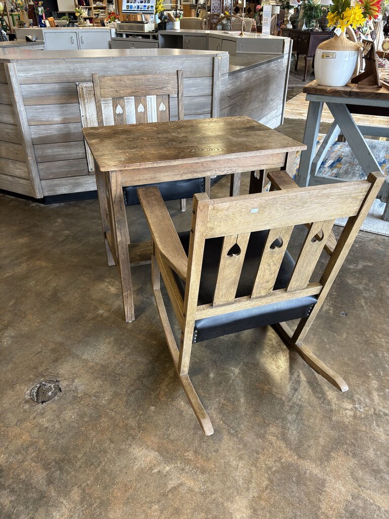 Vintage Shaker Heart Table, Rocker, Chair 3 PC