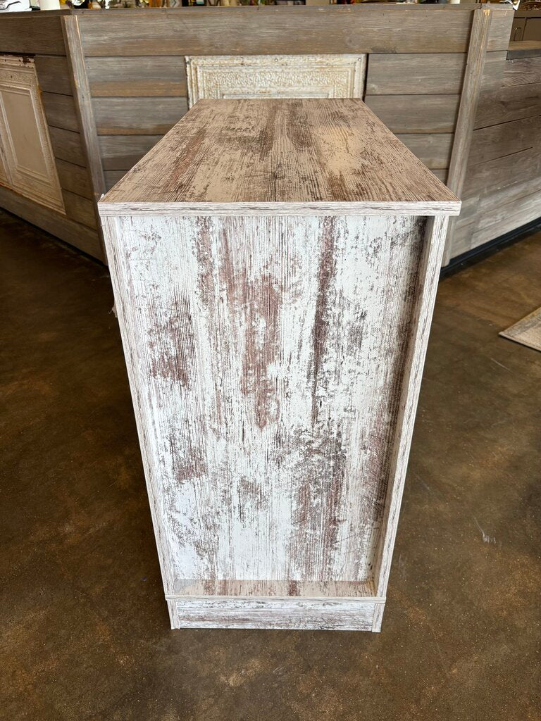 Painted Wood Sideboard 2 Drawers, 2 Doors 35.5 X 15.5 X 30.25