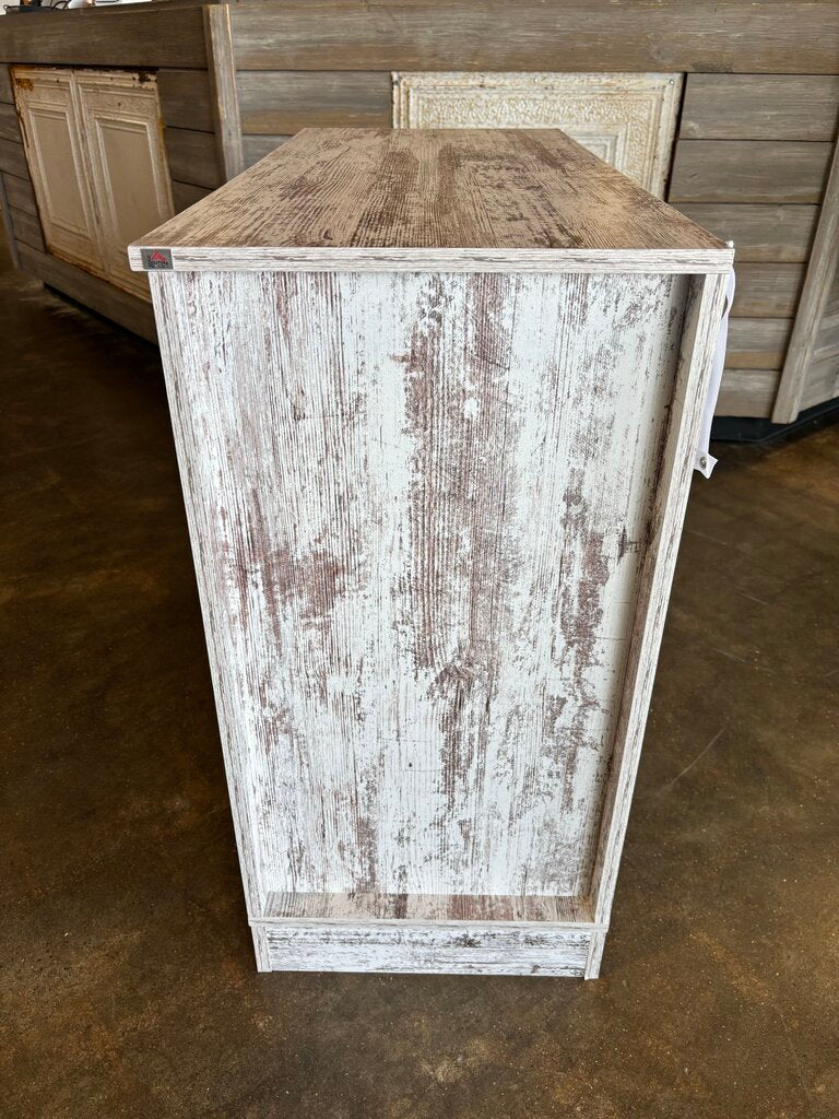 Painted Wood Sideboard 2 Drawers, 2 Doors 35.5 X 15.5 X 30.25