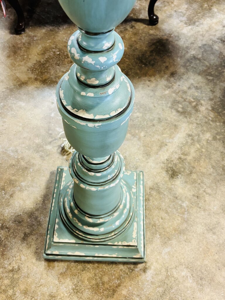 Distressed Column Base Floor Lamp