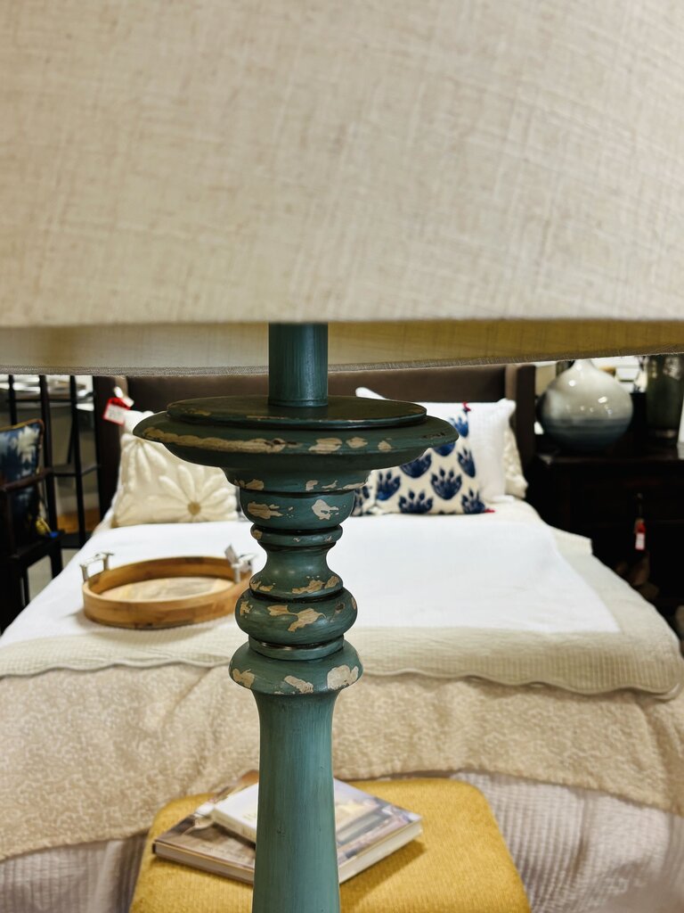 Distressed Column Base Floor Lamp