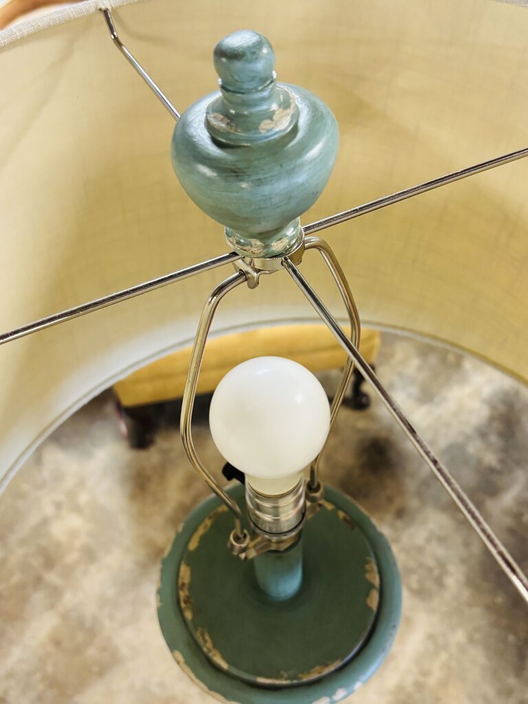 Distressed Column Base Floor Lamp