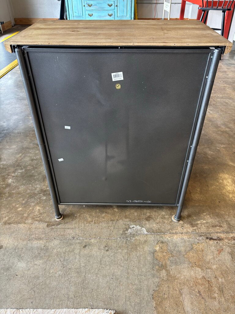 Wood/Metal 2 Drawer Cabinet 26 X 15.5 X 32