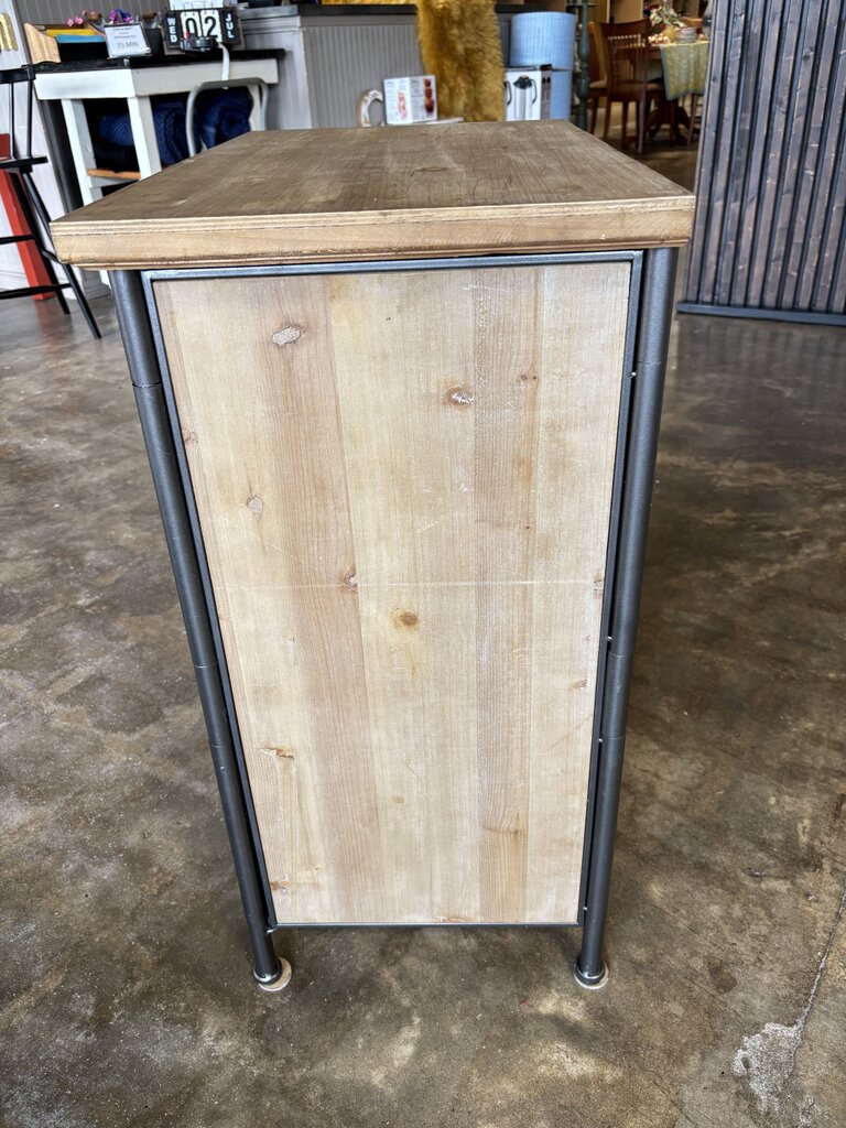 Wood/Metal 2 Drawer Cabinet 26 X 15.5 X 32