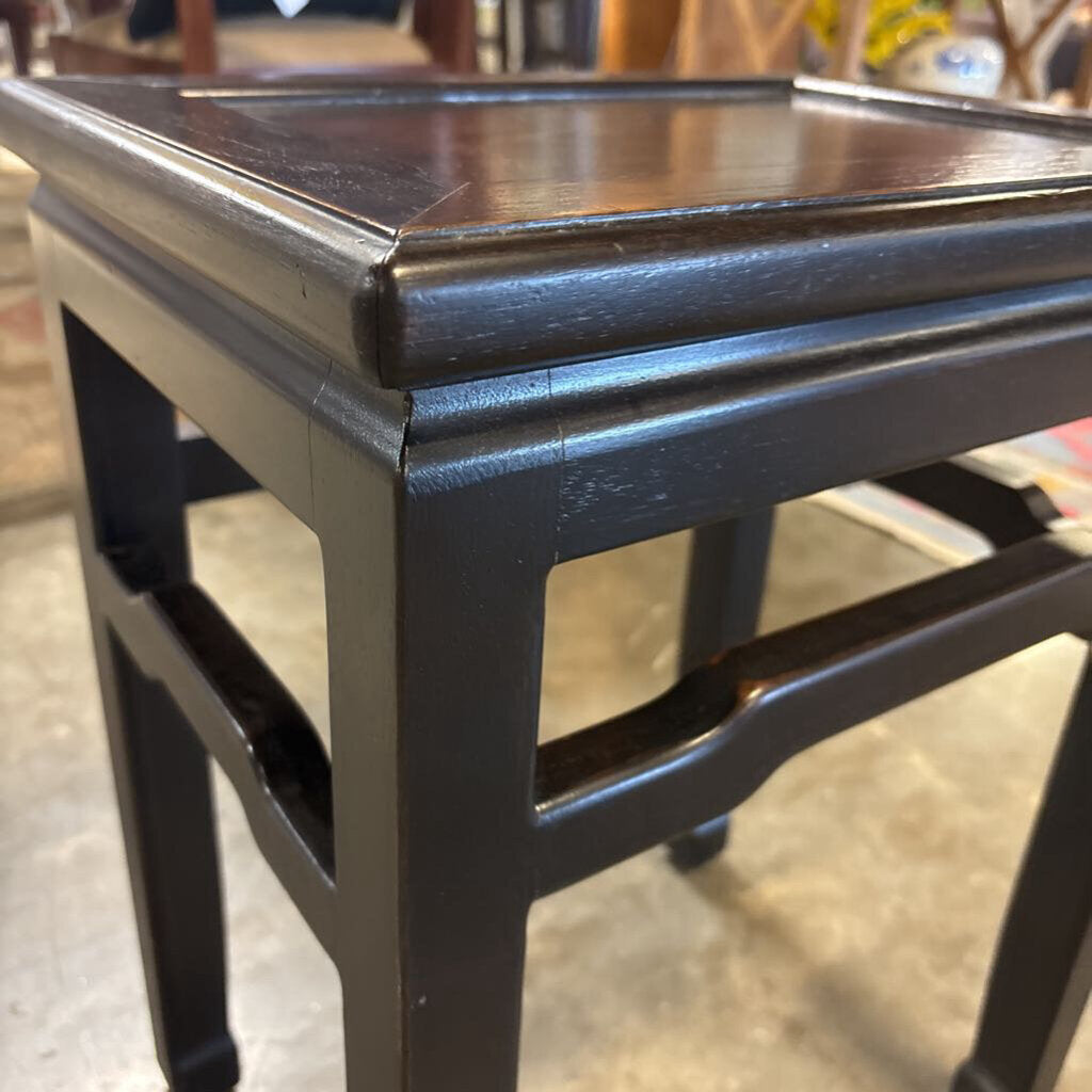Asian Style Wood Side Table 16 X 12 X 20