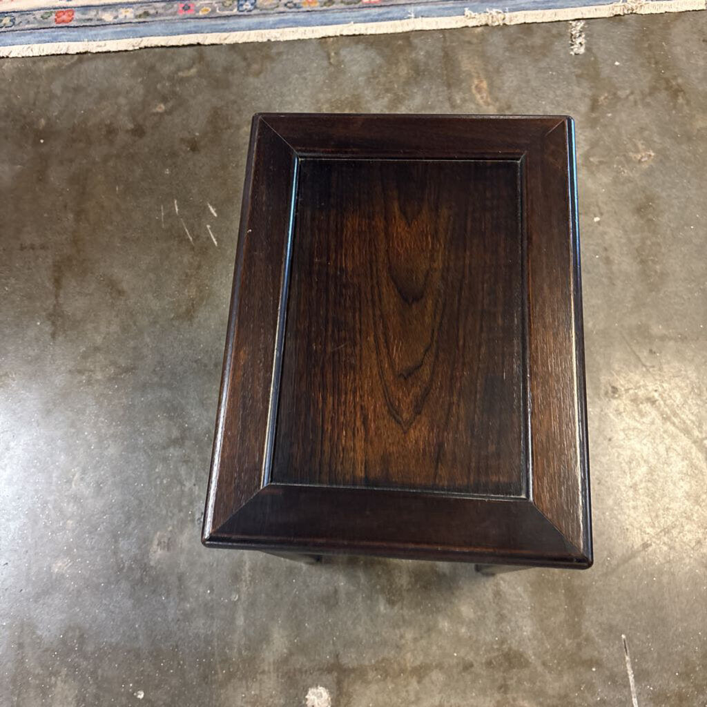 Asian Style Wood Side Table 16 X 12 X 20