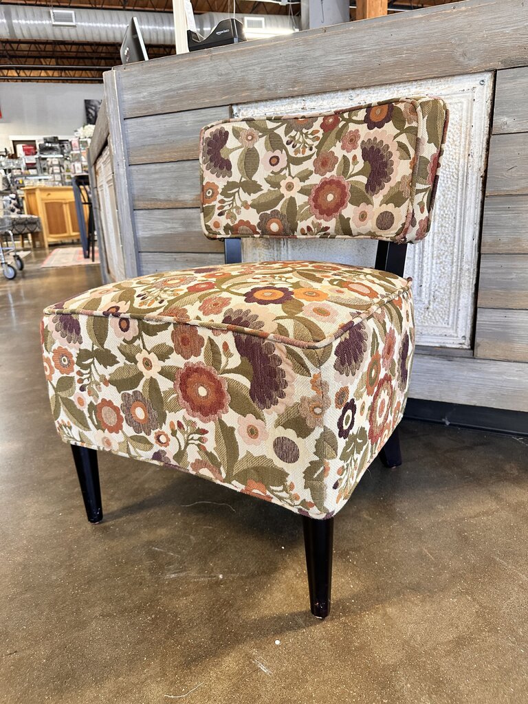 Earthtone Floral Accent Chair