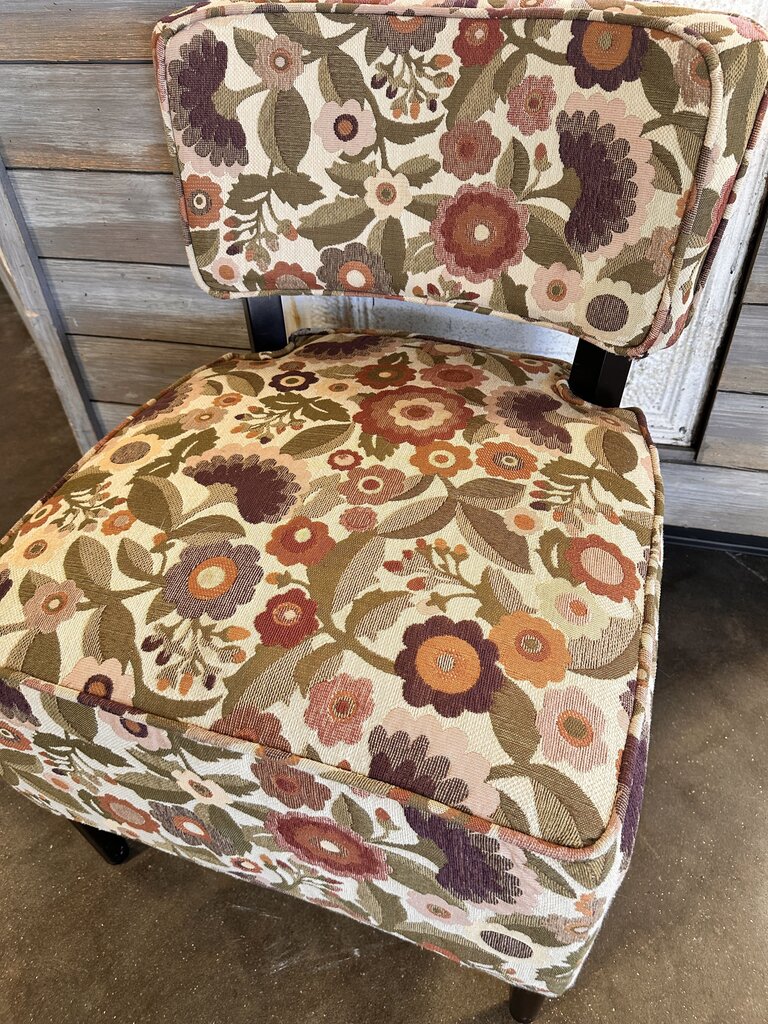 Earthtone Floral Accent Chair