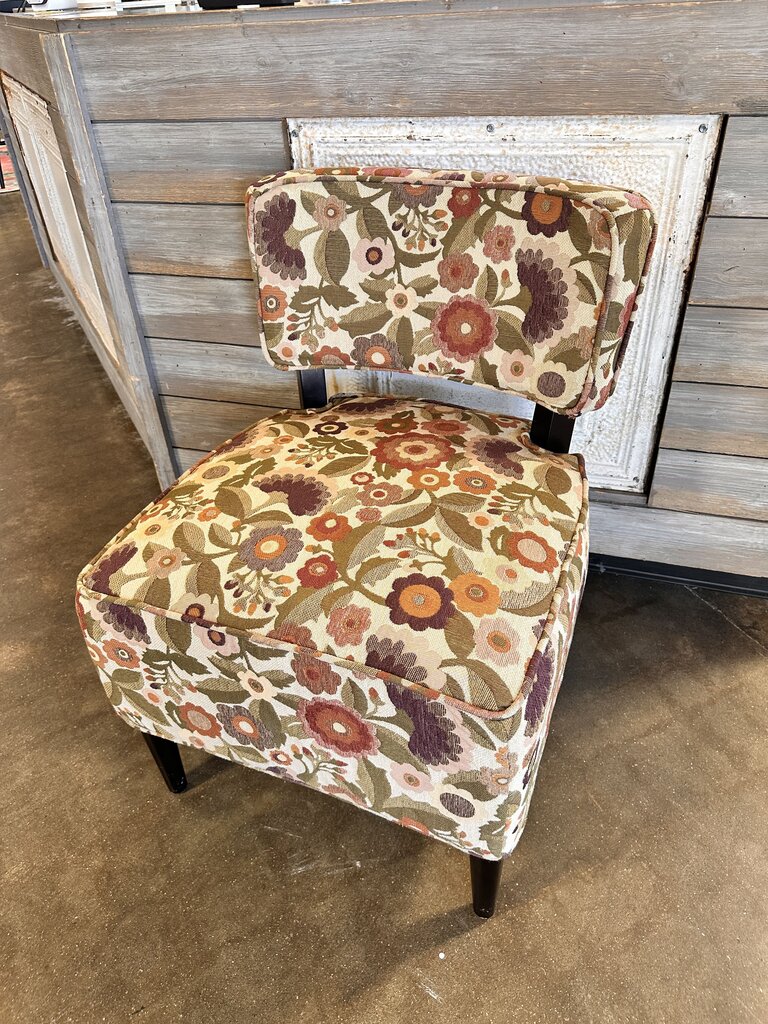 Earthtone Floral Accent Chair