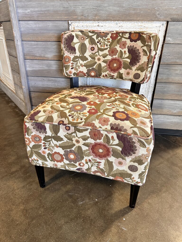 Earthtone Floral Accent Chair