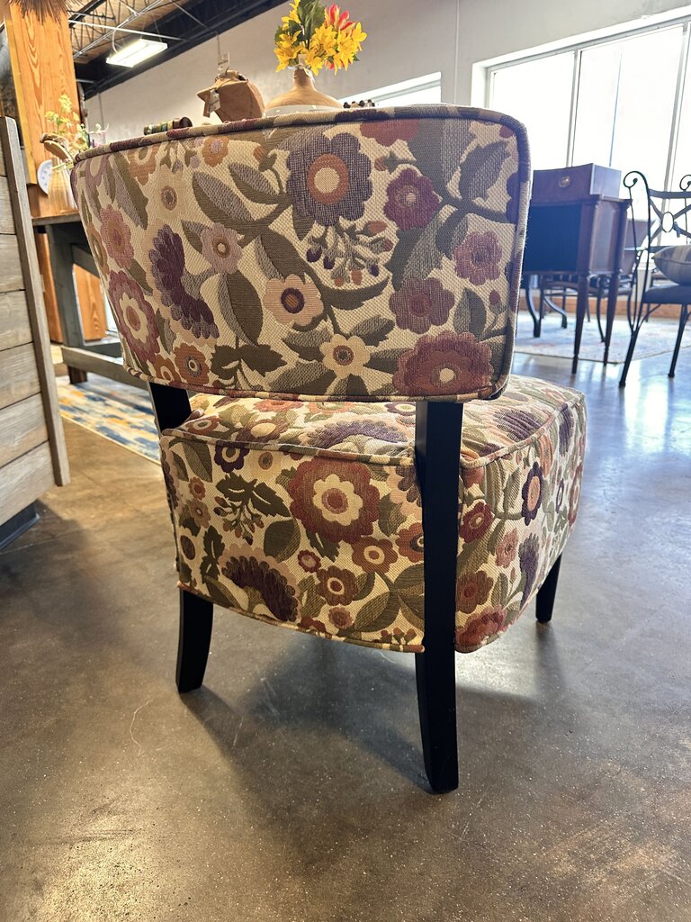 Earthtone Floral Accent Chair
