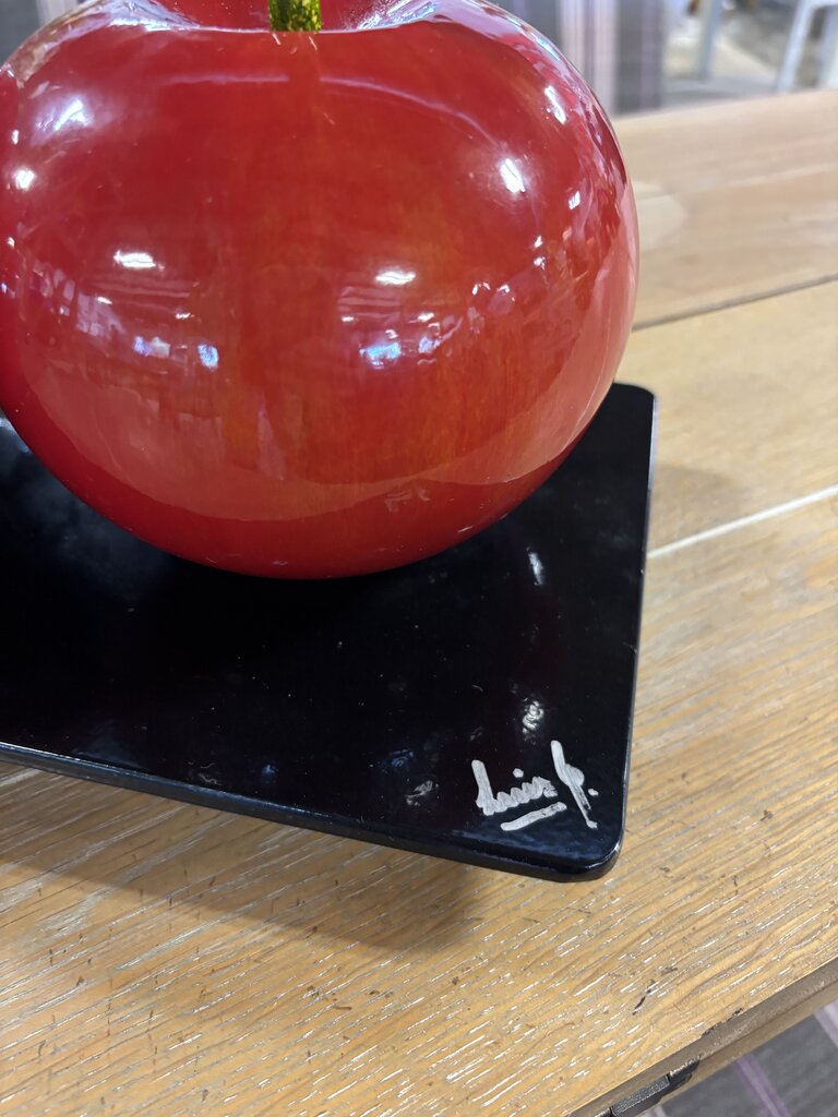 Triple Red Cherries Signed Sculpture