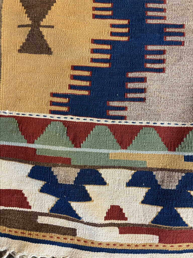 Handwoven Kilim Fringed Rug 46.25 X 71