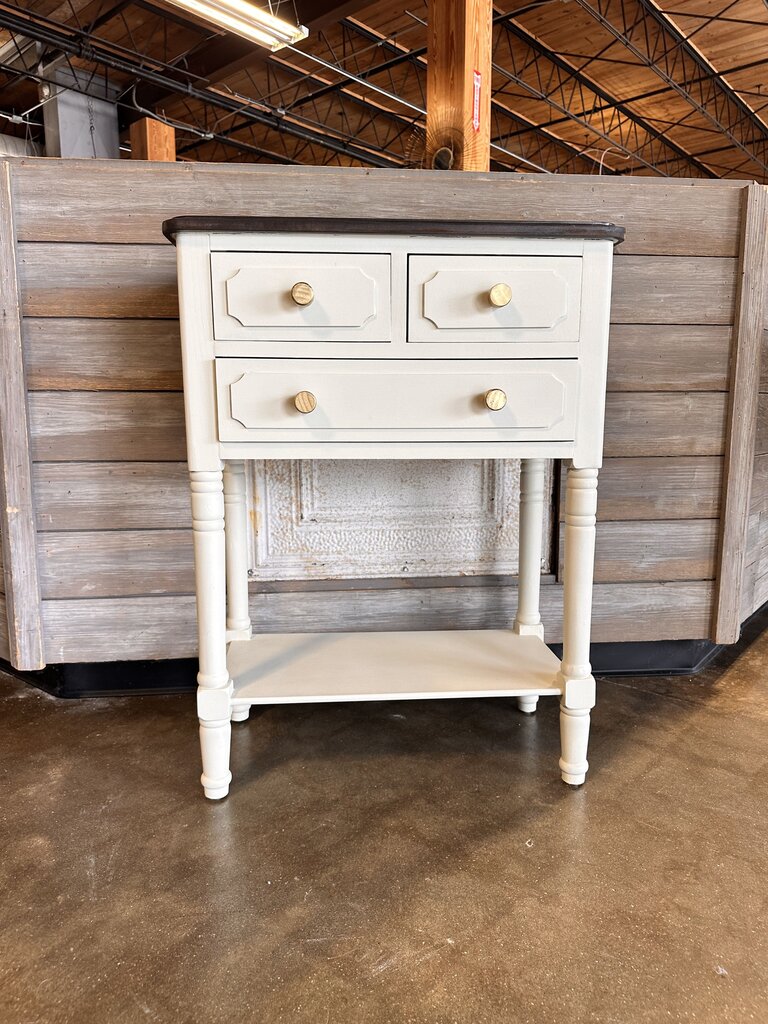 Painted & Natural Top Accent Table