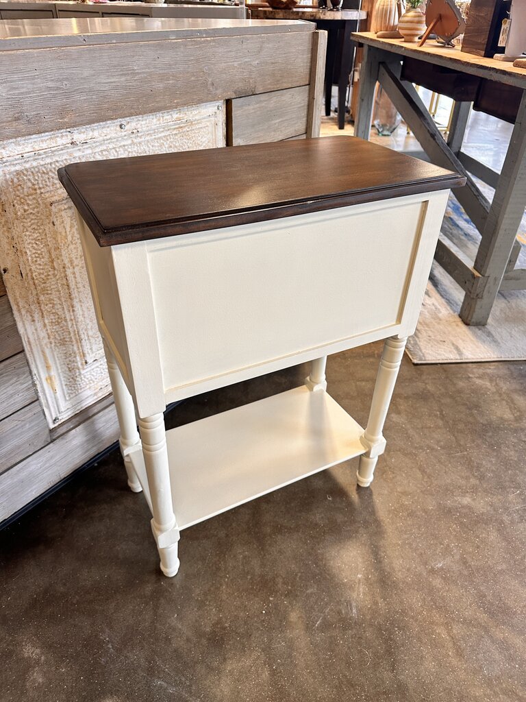 Painted & Natural Top Accent Table
