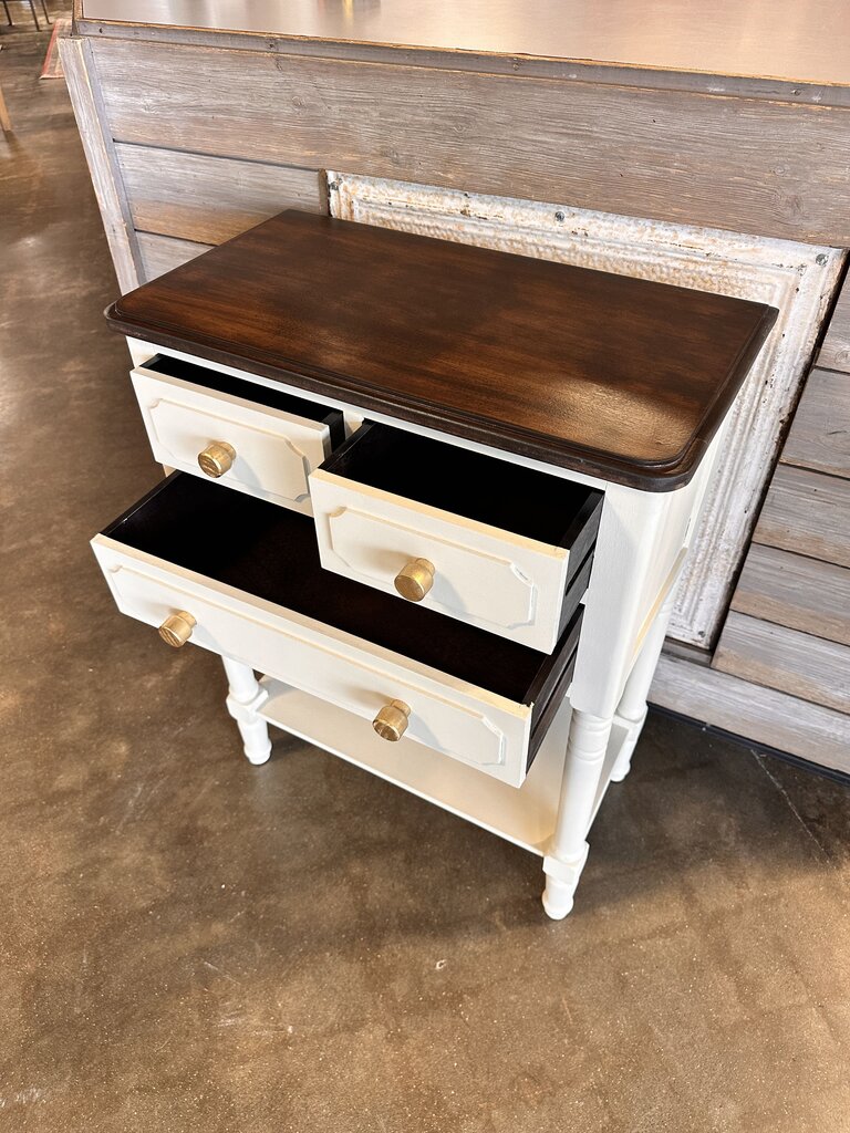 Painted & Natural Top Accent Table