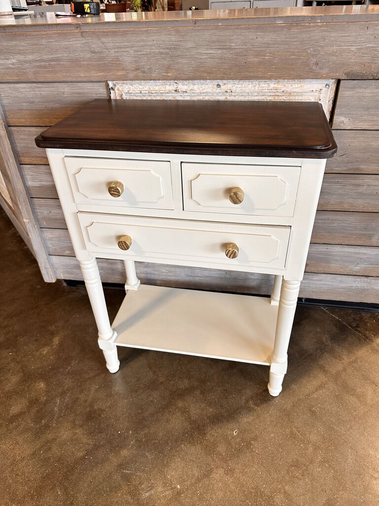 Painted & Natural Top Accent Table
