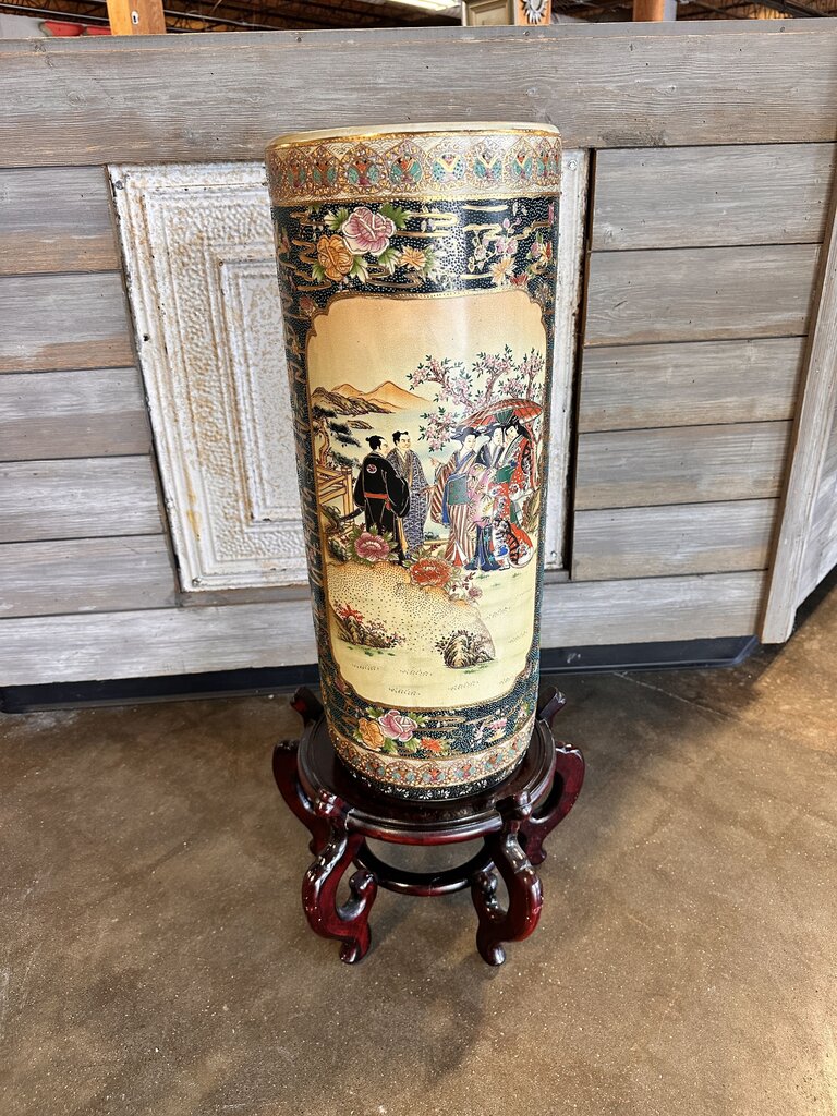 Tall Asian Vase on Base