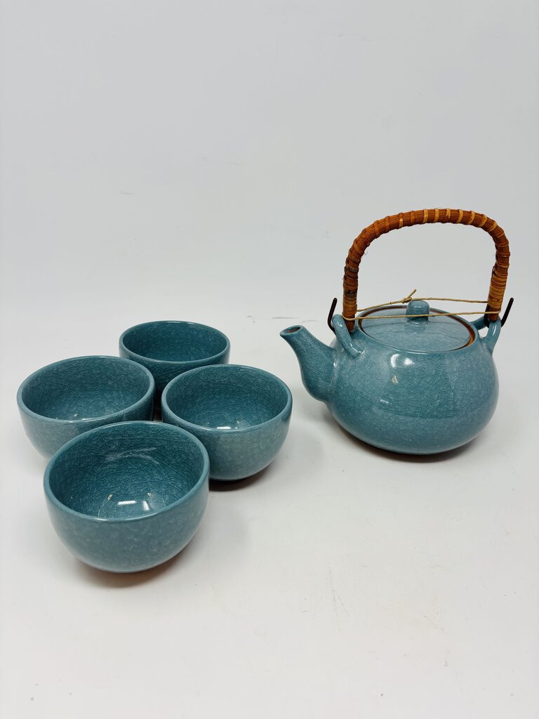 Blue Tea Pot & Cups