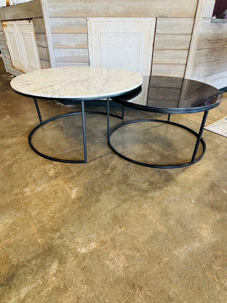 Round Nesting Marble Coffee Tables
